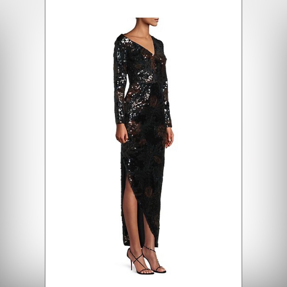 Diana Column Gown Sequins Kay Unger Size 10 NWT - Picture 3 of 10